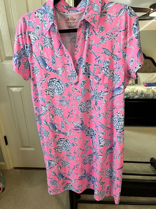 Lilly Pulitzer Dresses & Skirts - Lilly Pulitzer Dune Dress Barefoot Rousseau Pink Barefoot Beachcombers Sz L